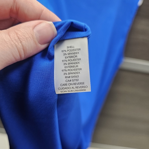 Calvin Klein NWT women's blue pleated V neck sleeveless blouse sz XL - Picture 6 of 6